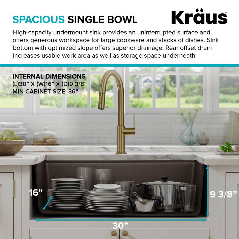 KRAUS Bellucci Workstation Undermount Granite Composite Kitchen Sink