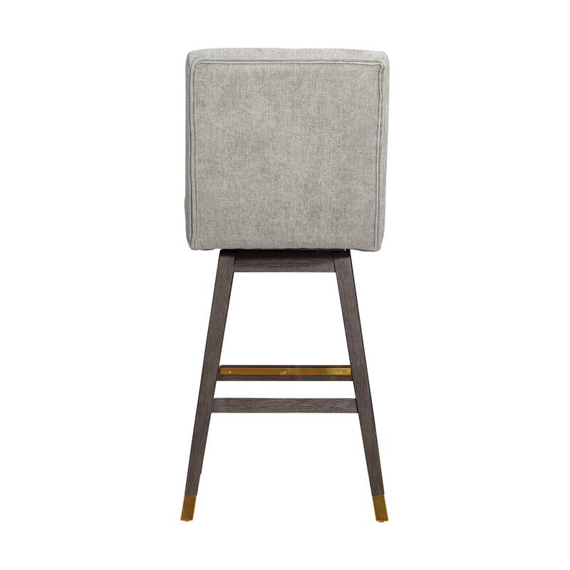 Stancoste Wingback Swivel Bar or Counter Stool with Wood Legs