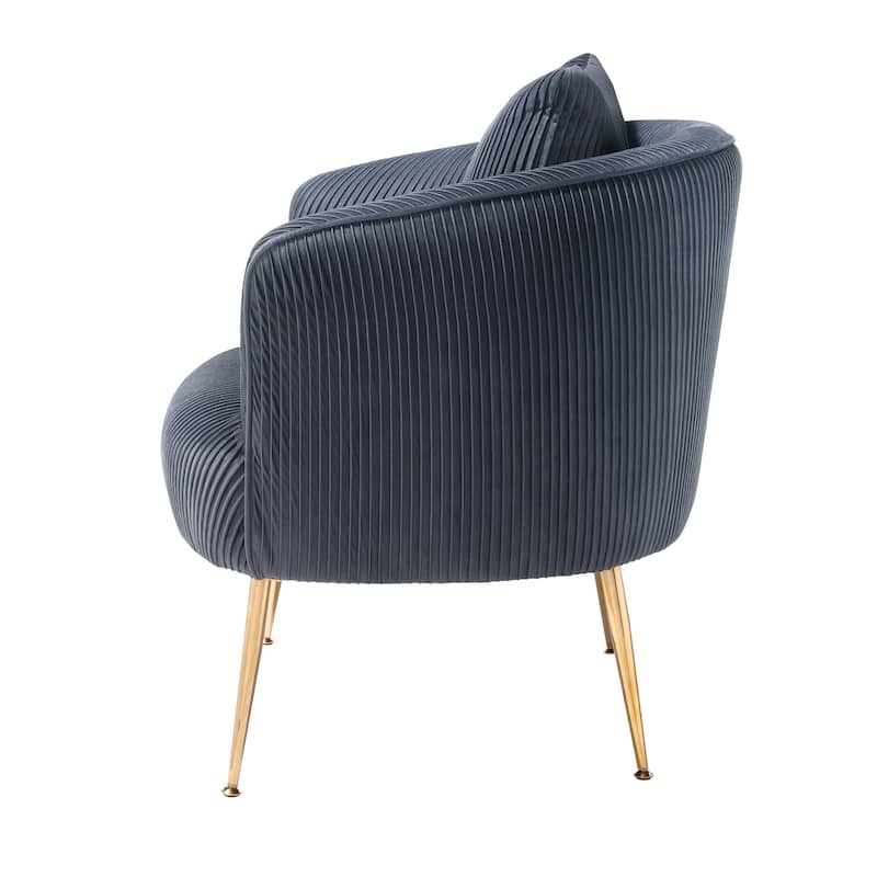 Art Leon Modern Velvet Accent Barrel Chair