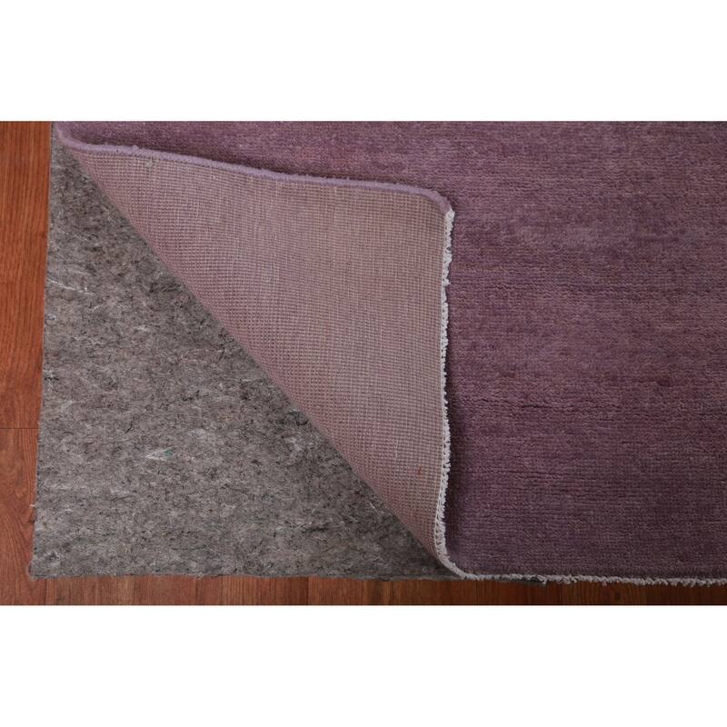 Hand Knotted Oriental 100% Wool Carpet Modern Solid Purples Gabbeh Area Rug - 12' 2'' X 11' 11''