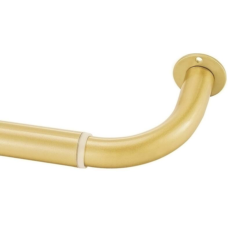 Meriville 1-Inch Diameter Wrap Around Blackout Curtain Rod, Round Base - 84 inch - Gold