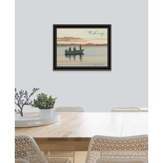 TrendyDecor4U Farmhouse "Fishing" Framed Print Wall Art by Bonnie Mohr ...