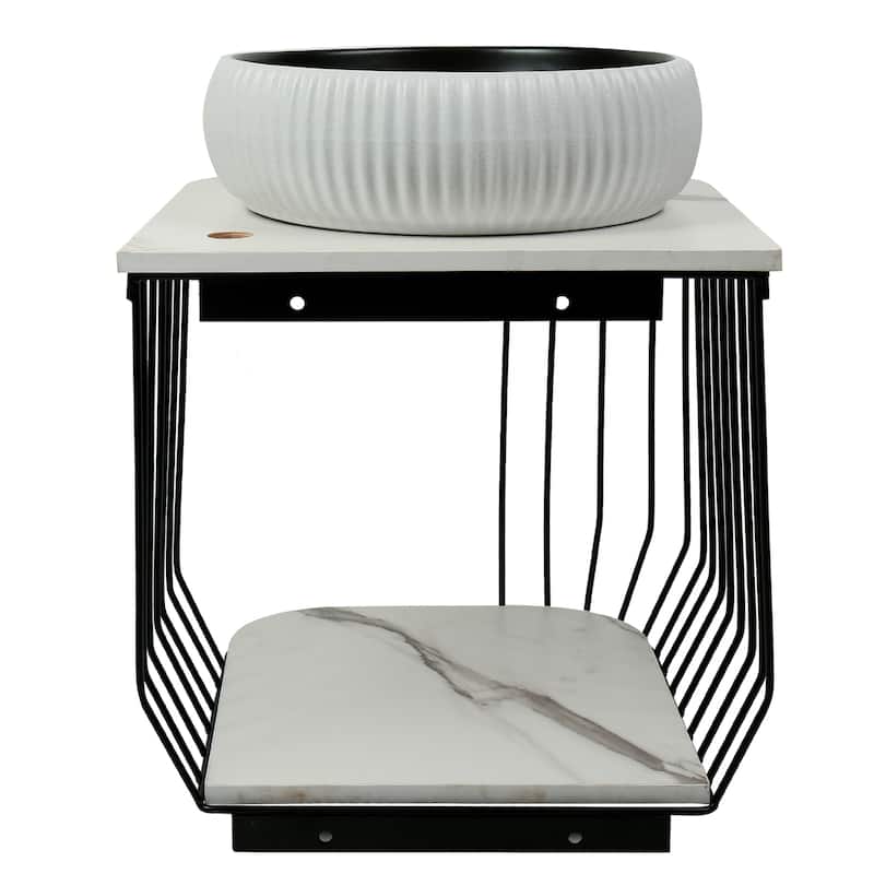 Fine Fixtures Dumbo Modern Bathroom Vanity -Black Rack with Vessel Sink