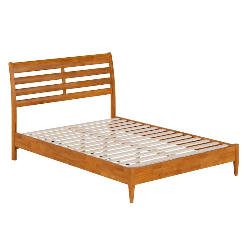 Low Profile Platform Bed - Solid Wood Bed Frame - Modern Bedroom Furniture - Twin, Full, Queen, King Sizes