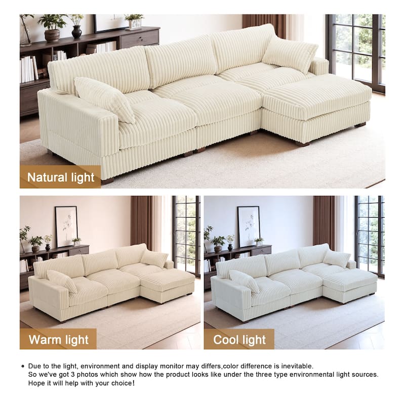 Oversized Plush Modular Sectional Sofa Set L Shaped Couch