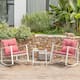 COSIEST Outdoor Bistro Rocking Chair Set with Cushions - hibiscus