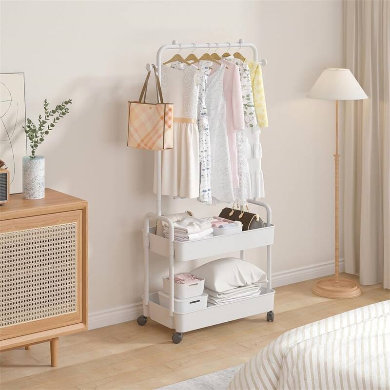 Metal Clothing Racks - 11.02"D x 23.62"W x 63.77"H