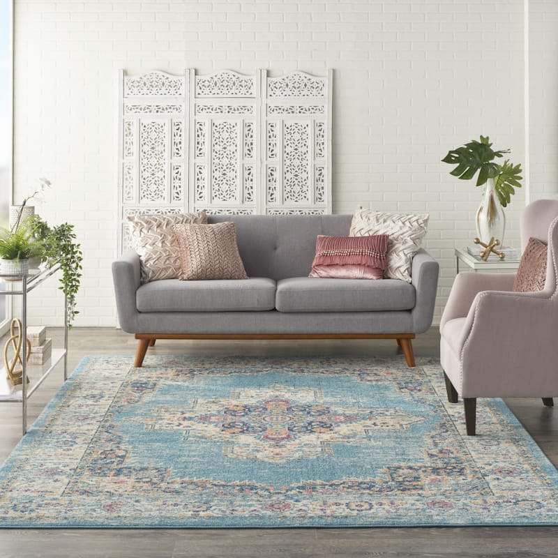 Rovu Power Loomed Floral Area Rug By HomeRoots - 9' x 12'