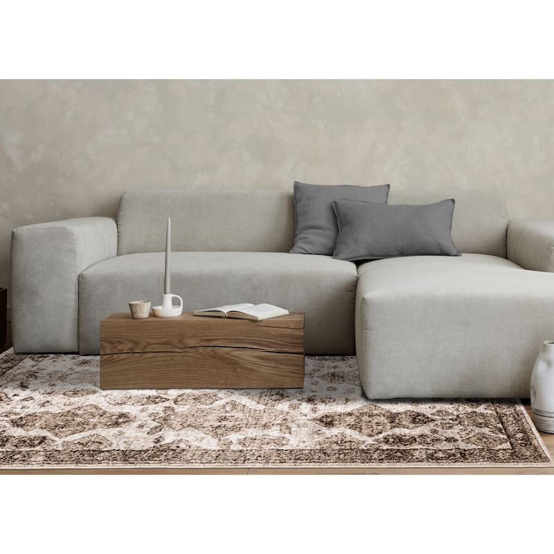 Covington Collection - Brown/Beige/Cream Classic Area Rug