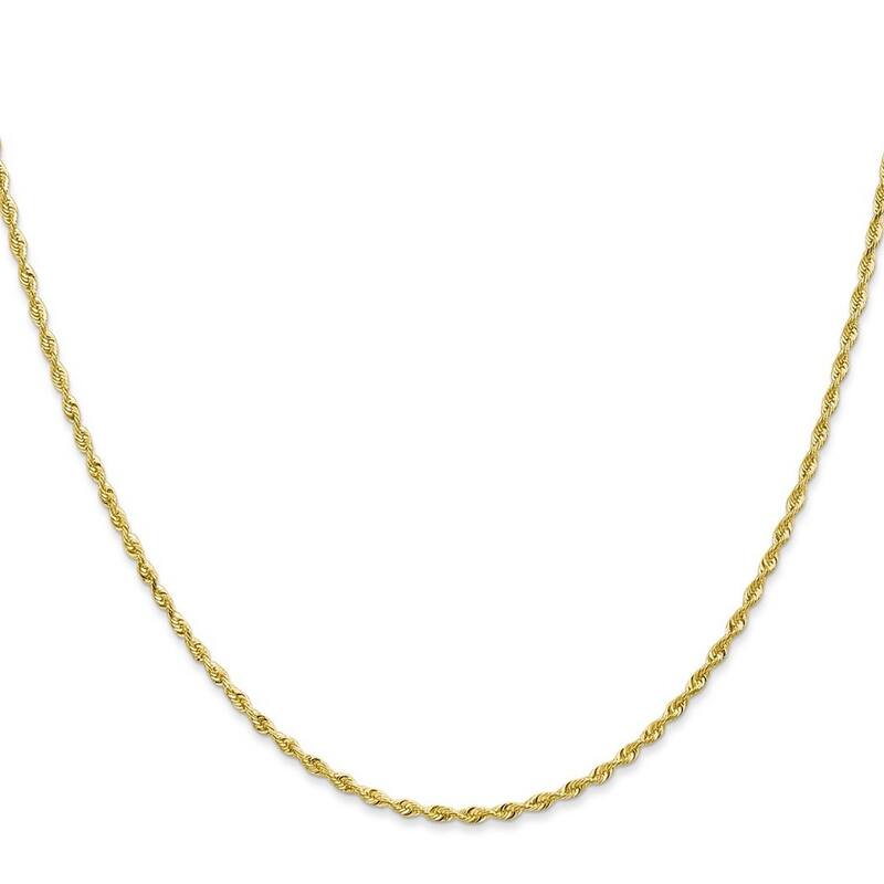 Curata 10k Yellow Gold 1.8mm D/C Quadruple Rope Chain Necklace (Lobster) Options: 16 18 20 22 24