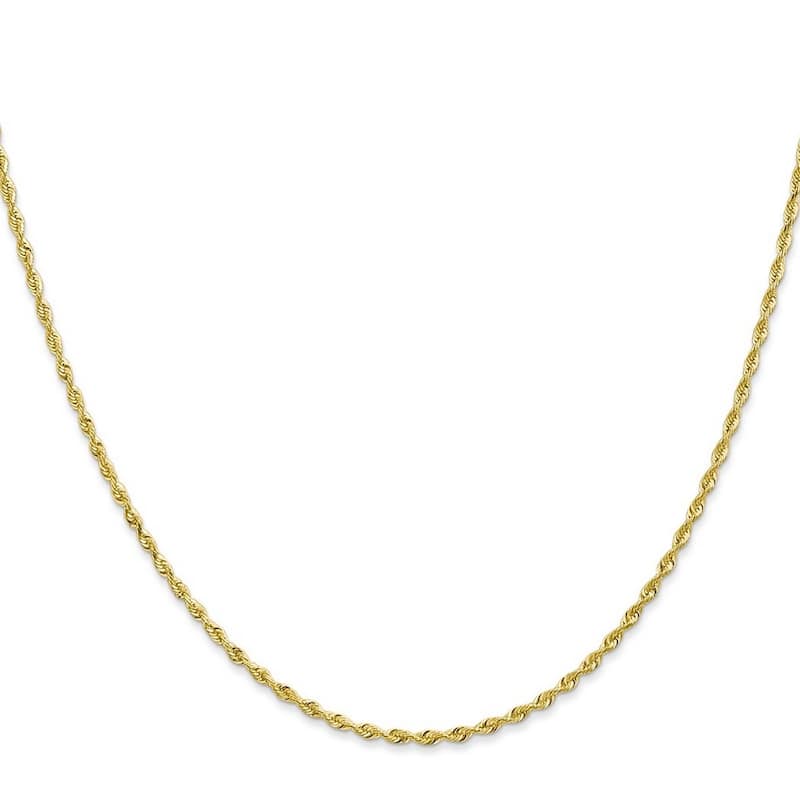 Curata 10k Yellow Gold Solid 1.84mm Sparkle Cut Quadruple Rope Chain Bracelet