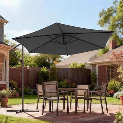 BONOSUKI 10ft Patio Offset Umbrella Outdoor Hanging Umbrella