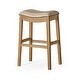 preview thumbnail 4 of 98, Maven Lane 31" Adrien Saddle Kitchen Bar Height Stool - N/A Single - Weathered Oak Vegan Leather