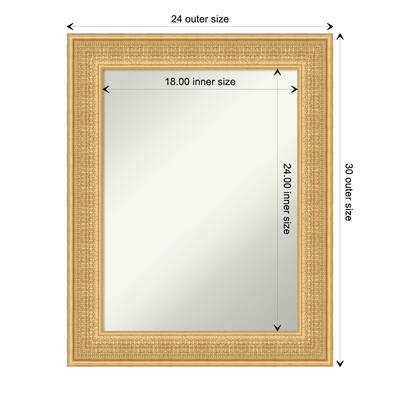 Trellis Non-Beveled Wood Framed Bathroom Vanity Wall Mirror - Trellis Gold