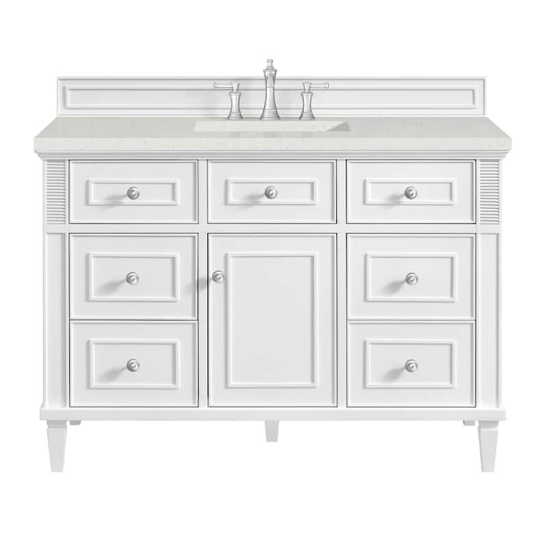 James Martin Vanities 424-V48-3LDL Lorelai 48" Single Basin Wood - Bright White