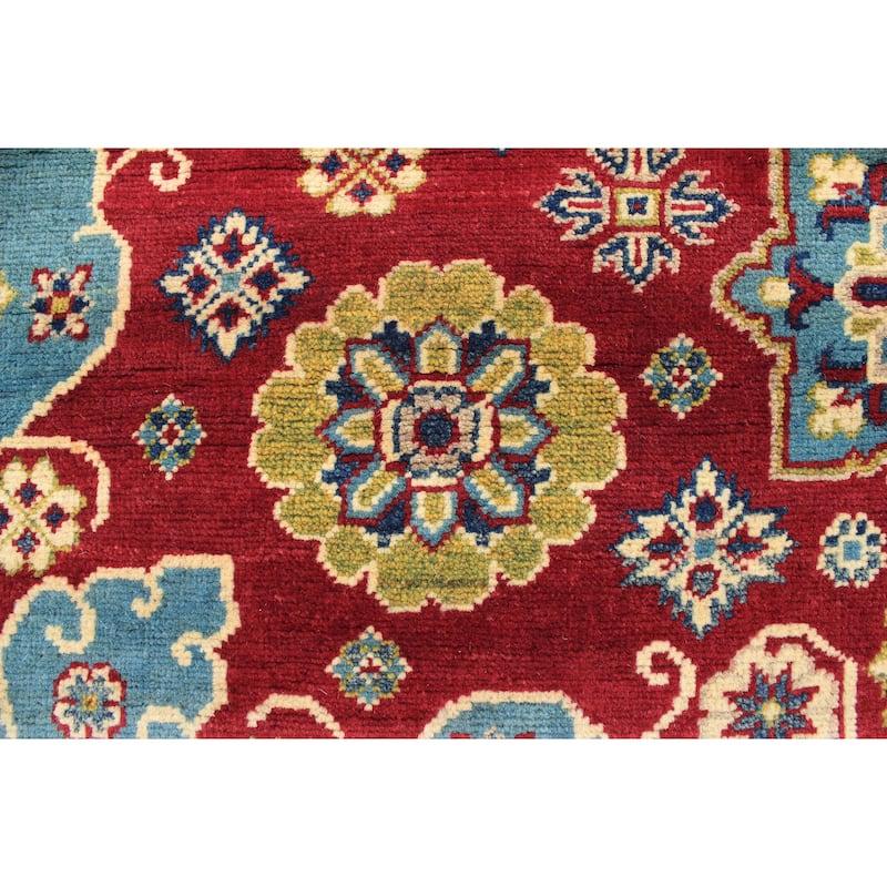 Tribal Kazak Milagros Red/Beige Wool Rug - 5'10'' x 8'9''
