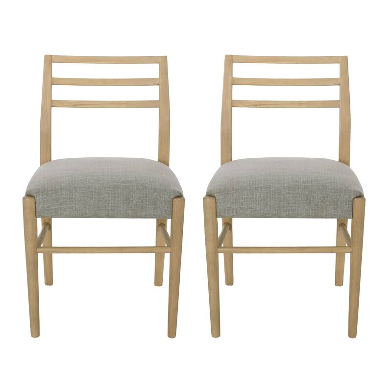 Farmhouse Woodern Frame Upholstered Armless Dining Chair with Lader Back(Set of 2)