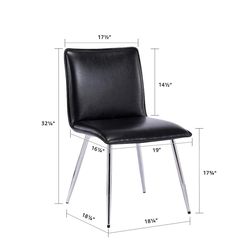 Minimalist 19" Wide Faux Leather Dining Chairs