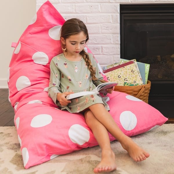 slide 2 of 8, Tadpoles Beanbag Cover - Pink Polka Dots