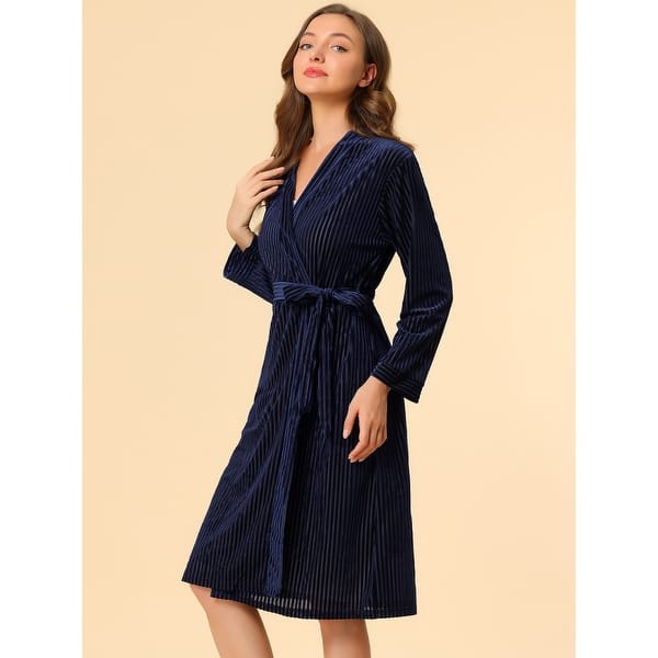 sachin and babi light blue dress Women's Belt Tie Robe Winter Pajamas Nightgown Midi Warm Bathrobe - Bed  Bath & Beyond