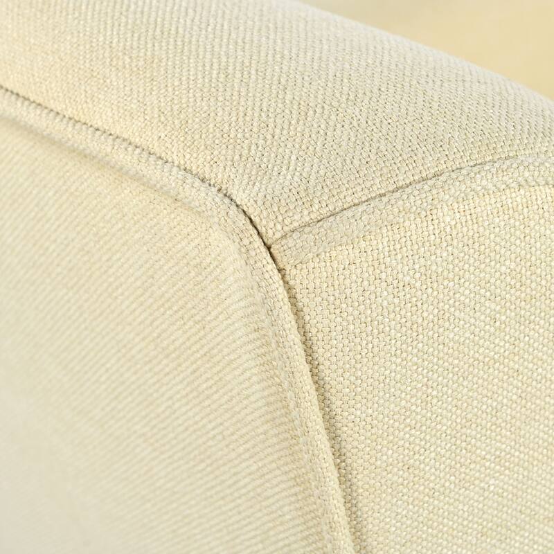 ufted Fabric Accent Chair with Solid Wood Legs