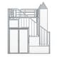 preview thumbnail 10 of 13, Modern Twin over Twin Castle-shaped Bunk Bed with Wardrobe and Multiple Storage for Bedroom
