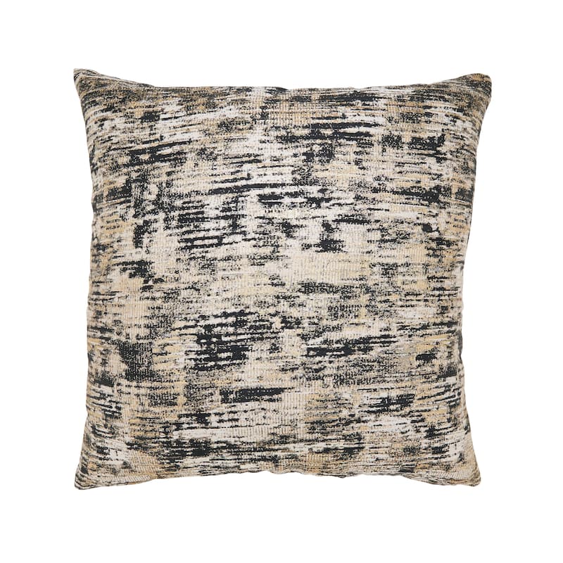 Textured Jacquard Throw Pillow - 20"x20" - Polyester - Black