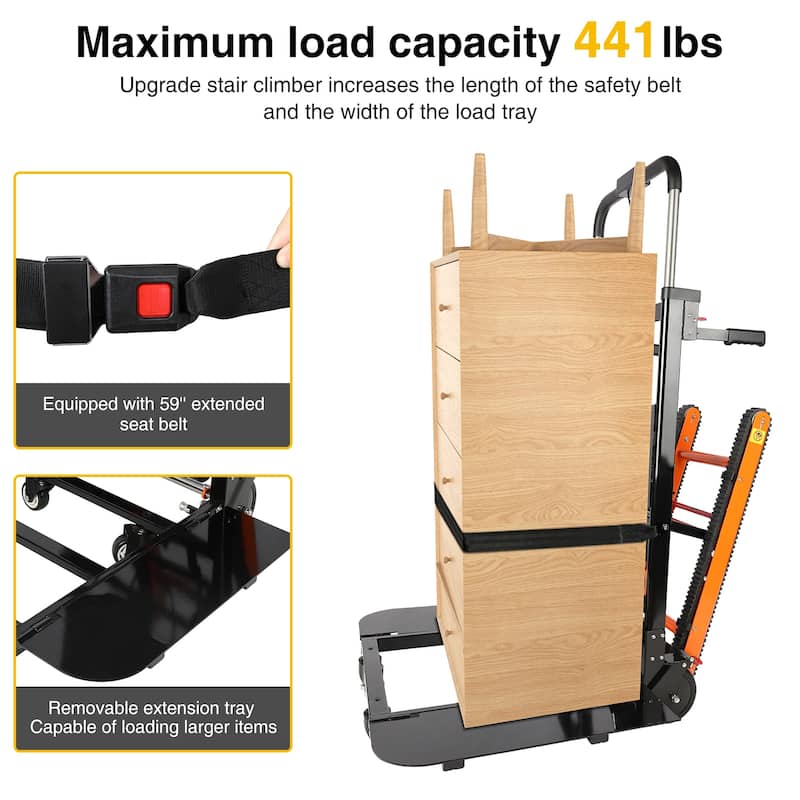 Electric Stair Climbing Dolly Electric Stair Climbing Hand Trucks 441-880lb Capacity