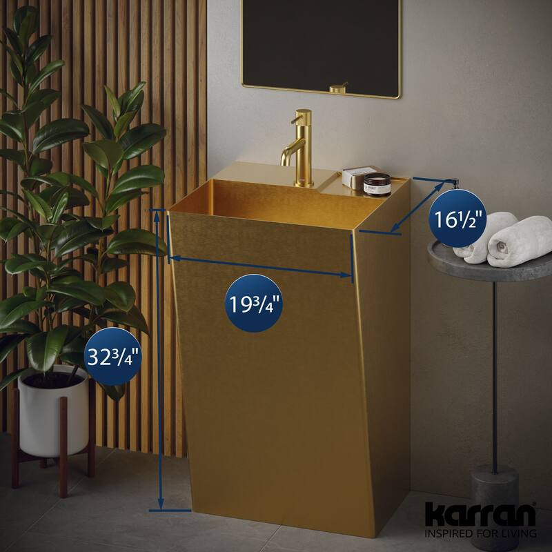 Karran USA CCP500 Cinox 19-3/4" Rectangular Stainless Steel Pedestal