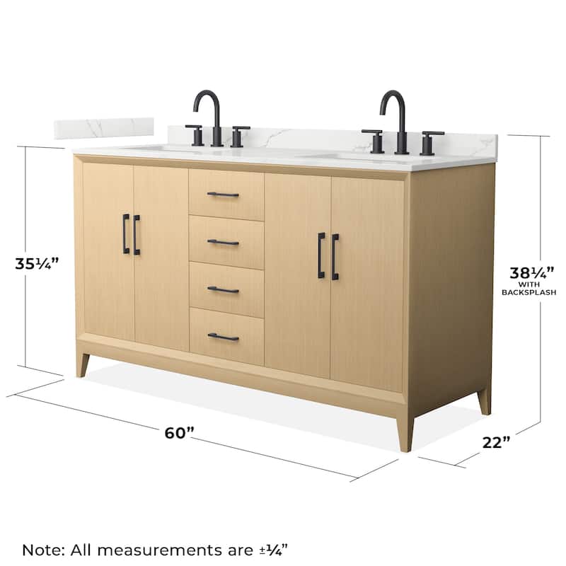 Wyndham Collection WCH7575-60D-QTZ-US3MXX Janna 60" Free Standing