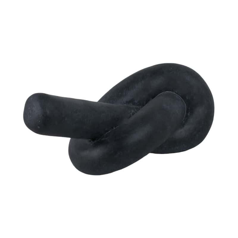 Pottery Cement Decorative Object Knot Home Office Display - 5" Black - 11" x 4.75" x 4.75"