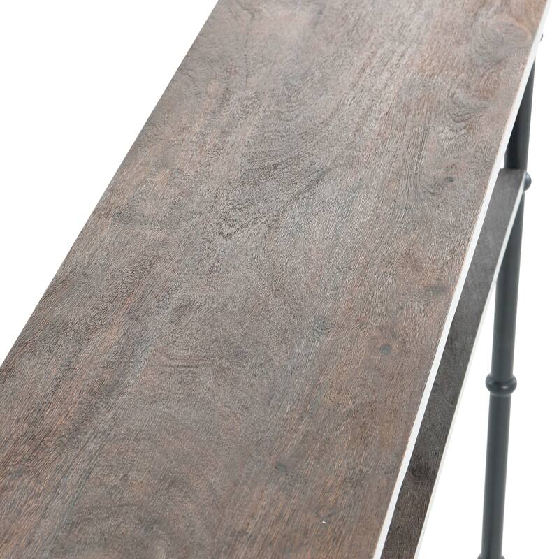 Acacia Wood & Iron Console Table