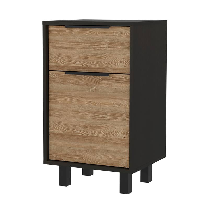 TUHOME Kaia Z Nightstand with 1 Drawer and 1 Cabinet