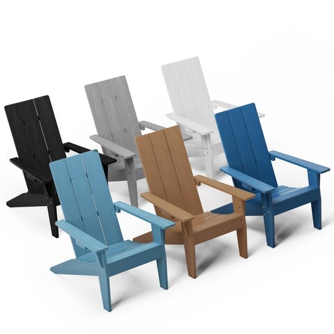 WINSOON All Weather HIPS Outdoor Adirondack Chair with Cup Holder