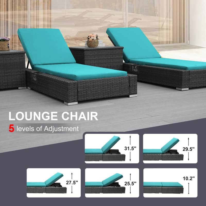 FINCATI 13 Pcs Patio Outdoor Wicker Furniture Sectional Sofa Set with Lounge Chair