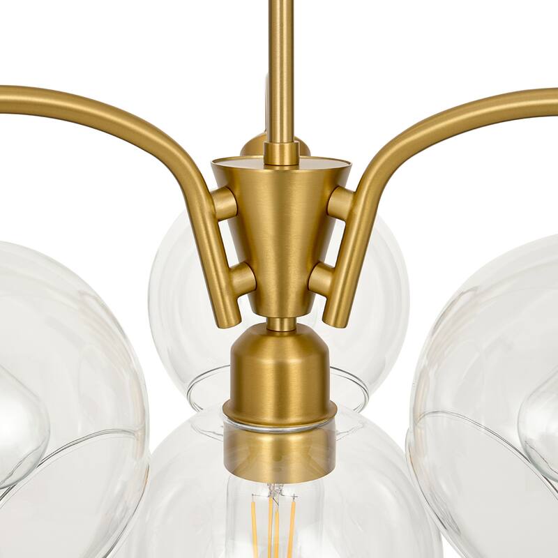 LamQee Sputnik Metal Chandelier with Clear Glass Globe Shades