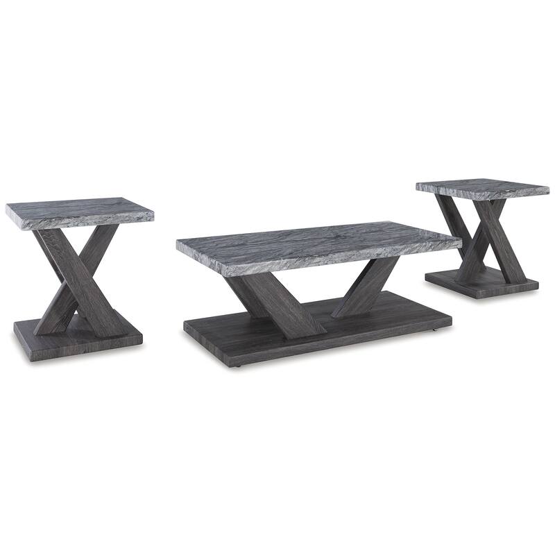 Signature Design by Ashley Bensonale Gray Table Set (Set of 3) - 48"W x 24"D x 18"H