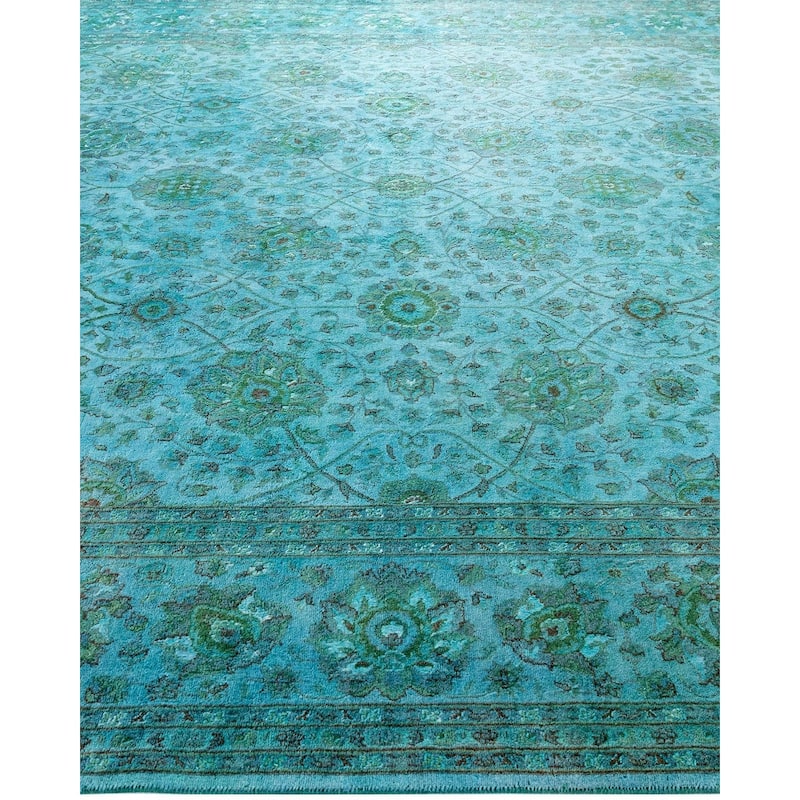 Fine Vibrance One-of-a-Kind Hand-Knotted Area Rug - Blue, 8' 2" x 10' 6" - 8' 2" x 10' 6"