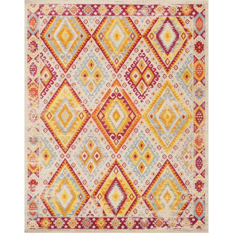 Pasargad Home Turkish Aldora Design Geometric Beige Area Rug - 5' 0" X 8' 0" - Beige