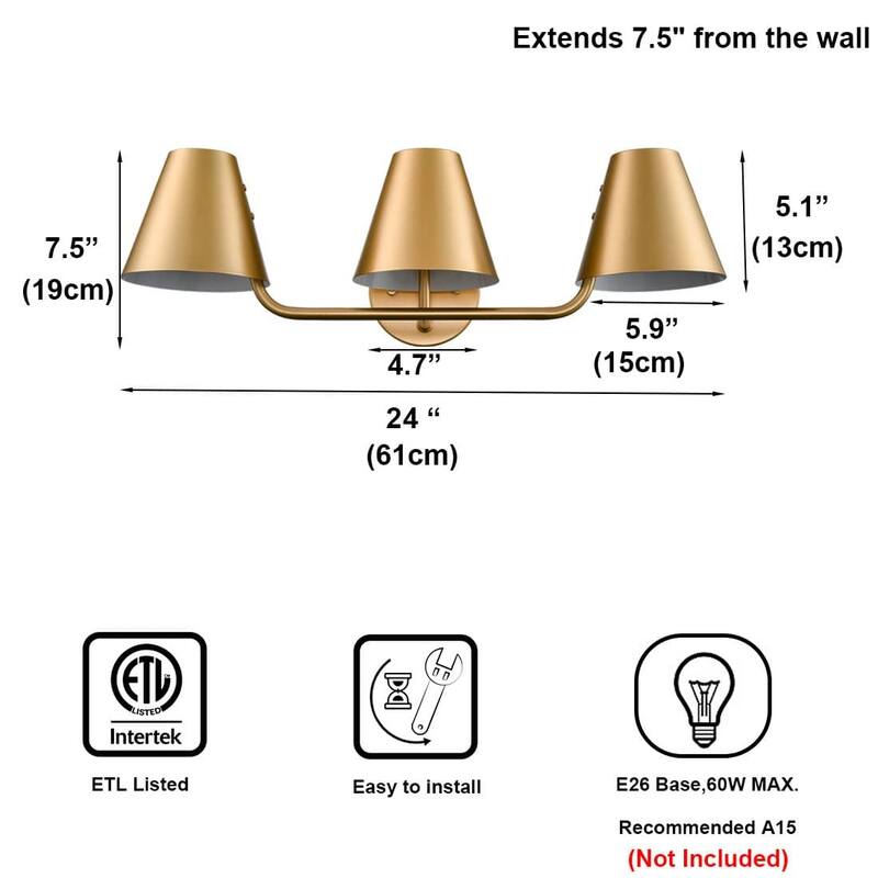 Palmas Industrial 3-Light Bathroom Vanity Light