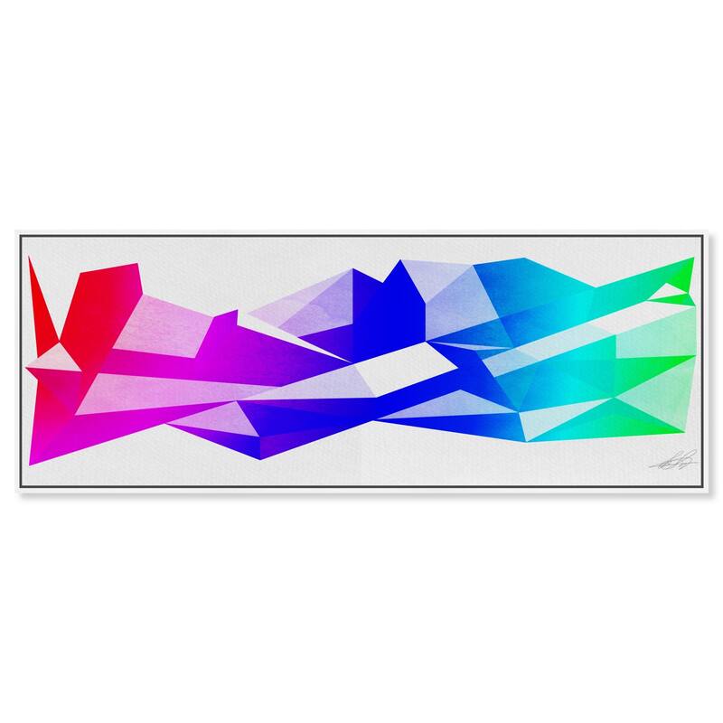 Geometric Gemstone Panoramic Canvas by Art Remedy - White - 54" x 20"