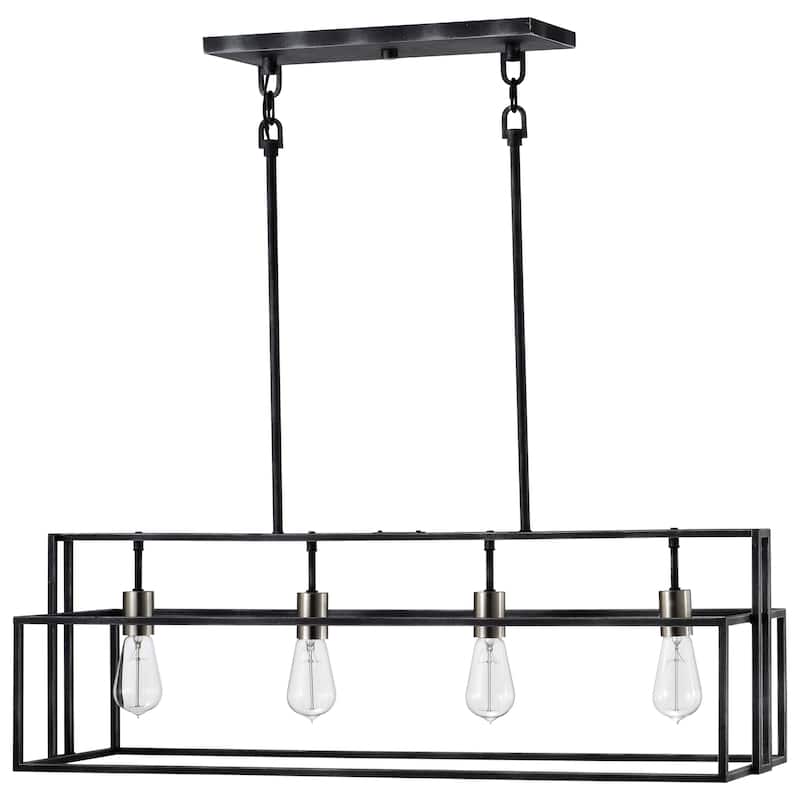 Nuvo Lighting Lake 4-light Island Pendant - Length 36.00", Width 10.00", Height 11.25"
