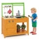 preview thumbnail 1 of 8, Costway Mud Kitchen for Kids with Realistic Stoves Faucet Sink Oven & - See Details Green + Yellow - See Details