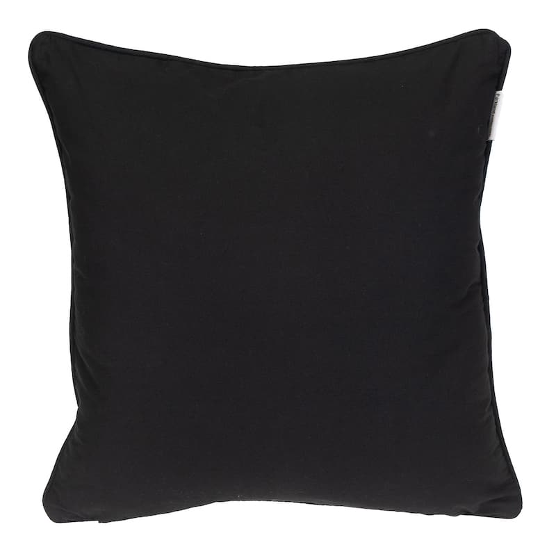 HomeRoots 18" X 18" Black 100% Cotton Geometric Zippered Pillow