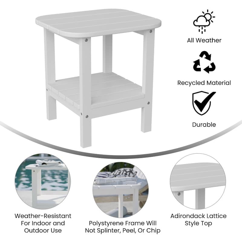 Commercial Grade All-Weather Adirondack Style Patio Side Table