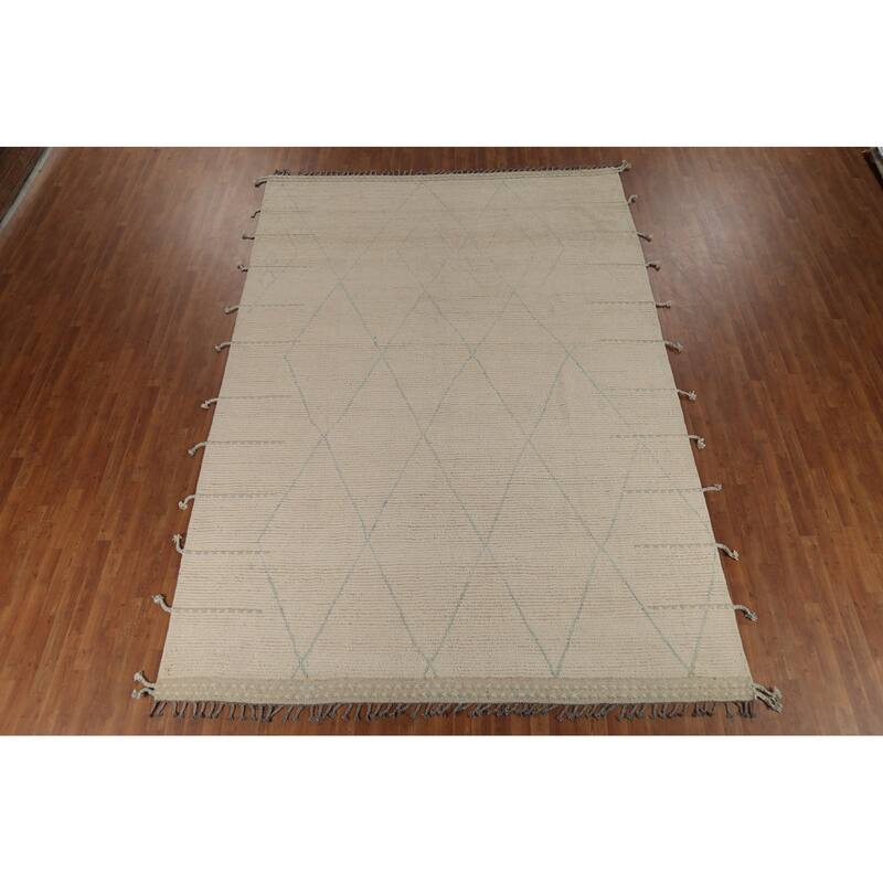 Trellis Moroccan Modern Area Rug Handmade Wool Carpet - 8'9"x 12'5"