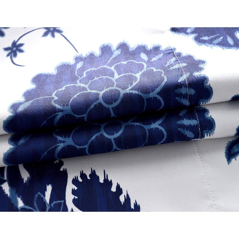 DriftAway Gianna Flower, Floral, Leaf, Botanic Blackout Lined Window Curtain Panel Pair