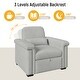 preview thumbnail 1 of 13, 3 in 1 Convertible Sleeper Chair Sofa Bed Adjustable Pull Out Sofa Chair w/ Pillow Lounger Chair Single Bed for Livingroom, Gray Gray