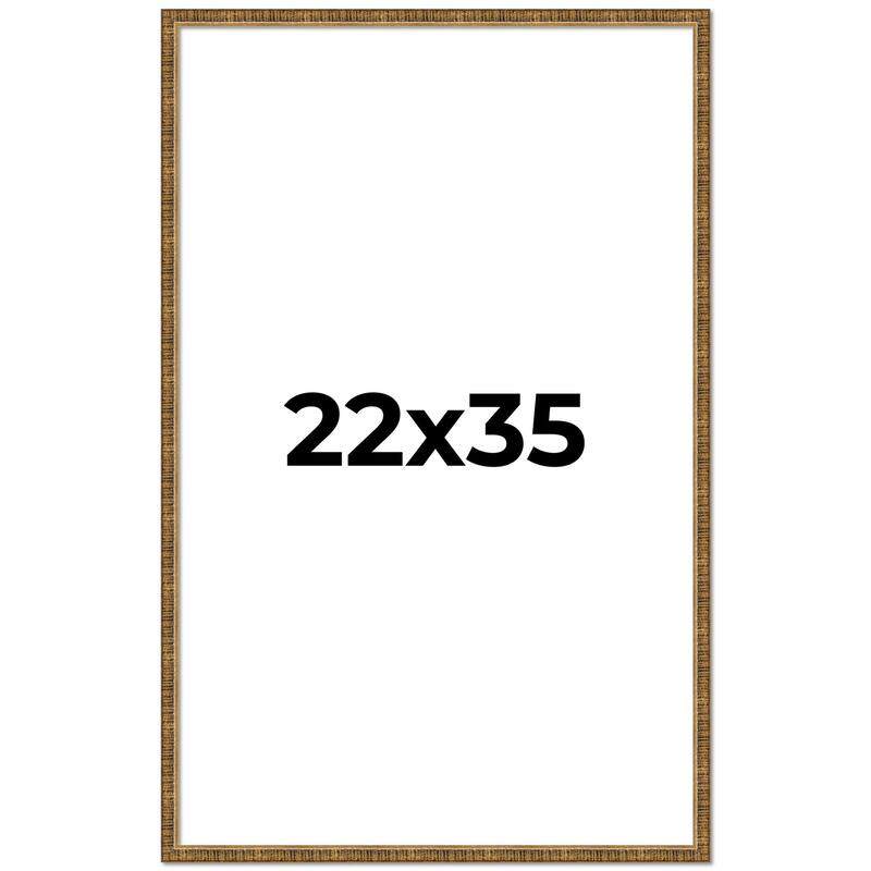 22x35 Frame Gold Kingsley Distressed Solid Wood Picture Frame Width
