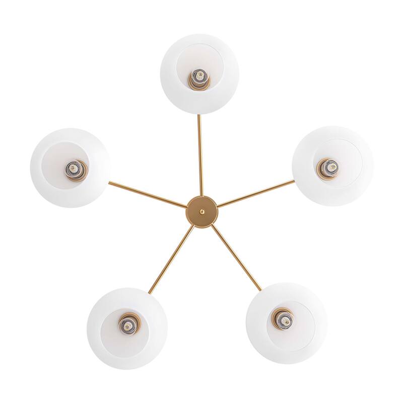 5-Light Modern Dimmable Sputnik Glass Globe Bubble Island Chandelier with Clear Glass Globe Shades